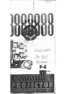 Canon P 8 Cinestar manual. Camera Instructions.